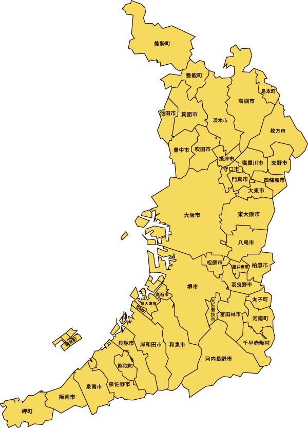 対応可能エリアMAP [ 大阪府 ]